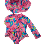 Swimsuit + Pink Flower Hat - Tommy Bahama - 12m