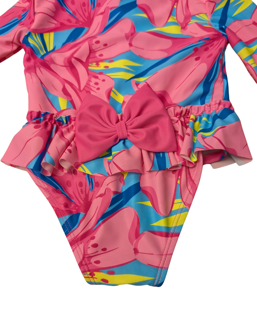 Swimsuit + Pink Flower Hat - Tommy Bahama - 12m