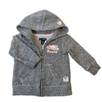 Grey Hooded Jacket - Roots - 6-12M