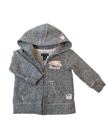 Grey Hooded Jacket - Roots - 6-12M