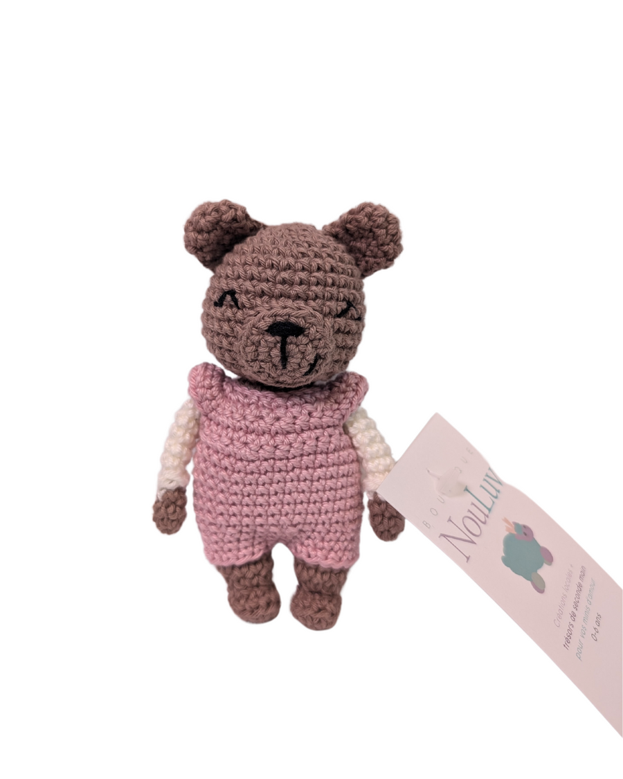 Peluche tricotée - Ours - rose