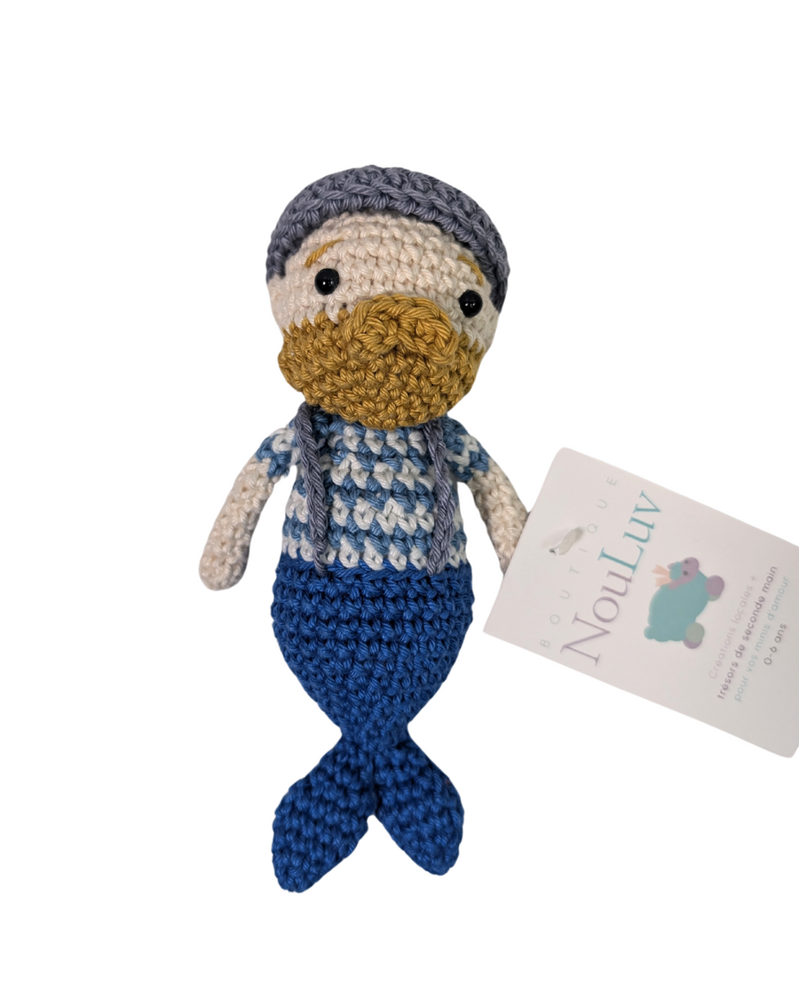 Peluche tricotée - Merman - bleu