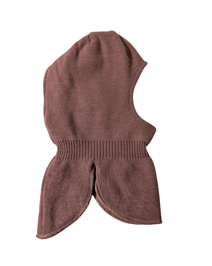 Tan pink knitted balaclava 3-6Y