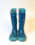 Bogs rain boots blue circles 13