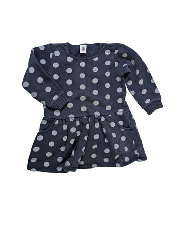 Blue dress with white dots - Petit Bateau - 3