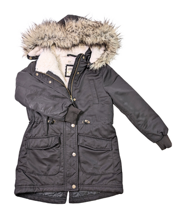 Manteau d'hiver noir - H&M - 8-9 ans