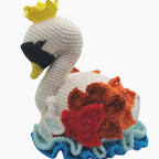 Knitted soft toy - Naomi the swan