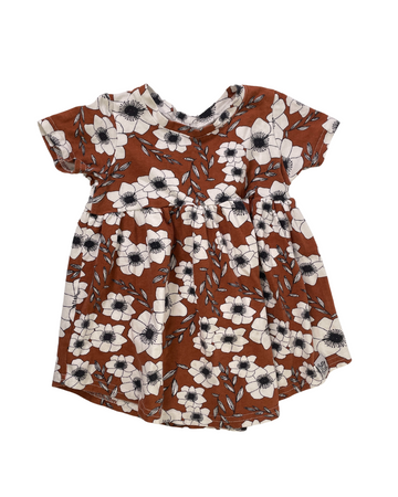 Betty & Billy - Brown dress with white flowers 18M