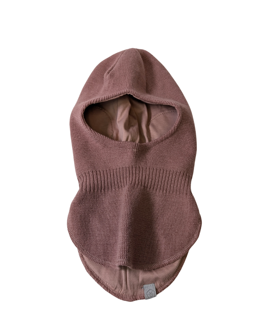 Tan pink knitted balaclava 3-6Y