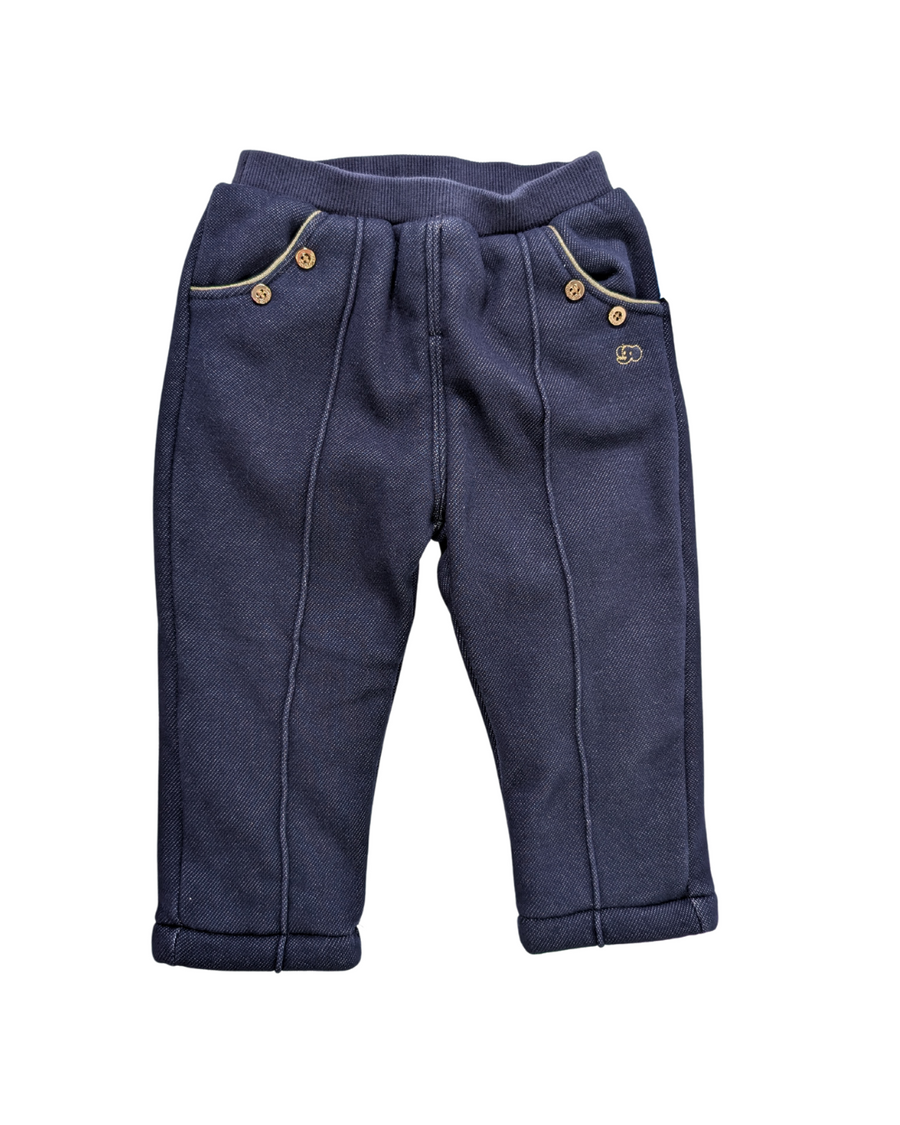 Navy lined pants - Les enphants - 9-12m