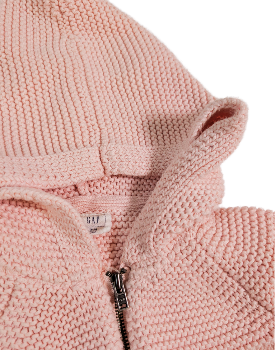 Pink Knit Hoodie - Baby GAP - 18-24m