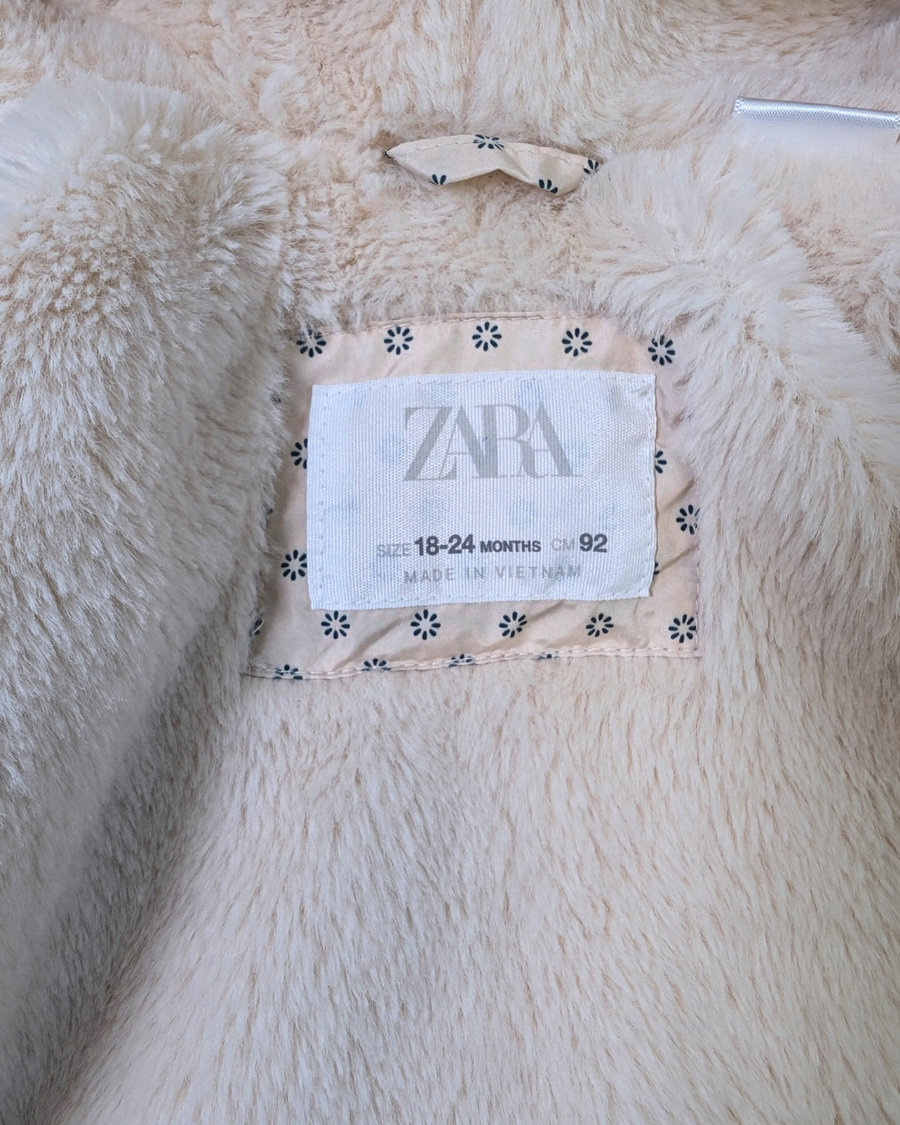 Cream Winter Coat - Zara - 18-24m