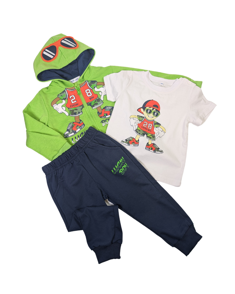 Ensemble 3 piece vert/bleu - Mr Jek - 18m