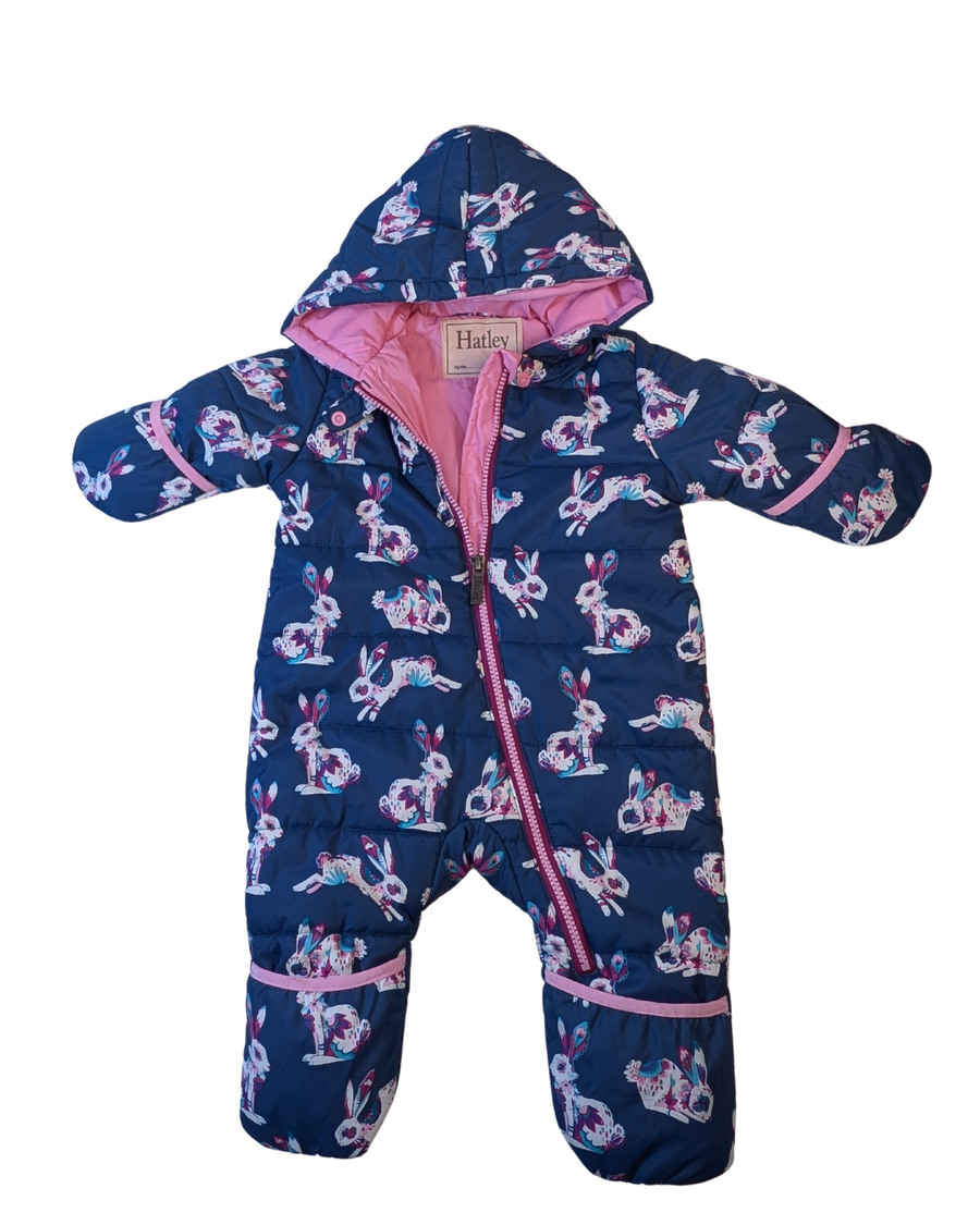 Snowsuit Blue with Bunnies - Hatley - 6-9M