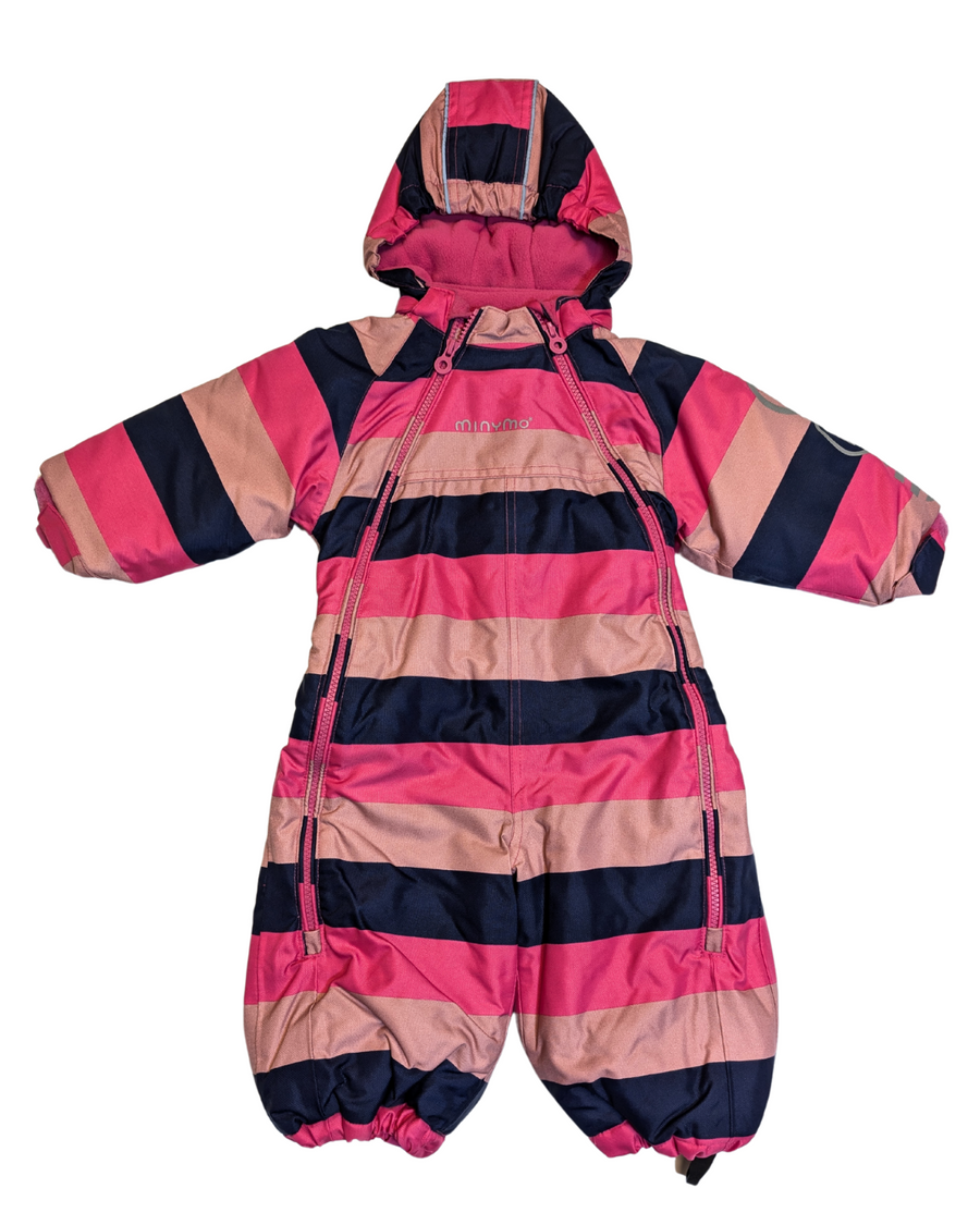 Snowsuit - pink stripes - 9m