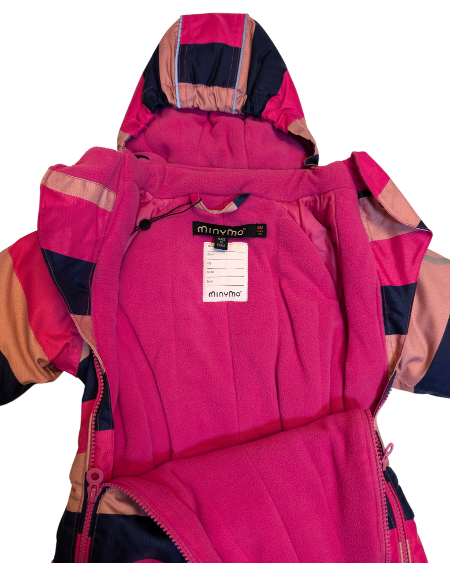 Snowsuit - pink stripes - 9m