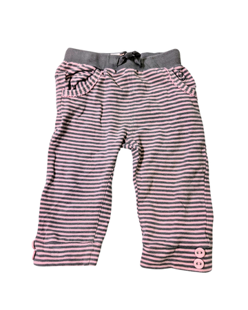 Pantalon rayé rose et gris - Noppies - 6m