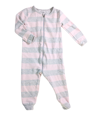 Pyjamas rayé rose/gris - Petit Lem - 18m