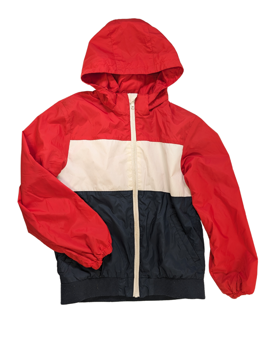 Mid-season coat - blue white red - H&M - 8-10 years