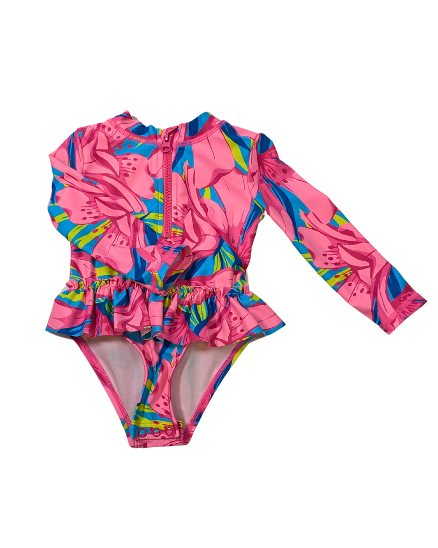 Long Sleeve Swimsuit Pink Flower - Tommy Bahama - 12m