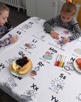 Coloring Tablecloth 45x45in - Alphabet 