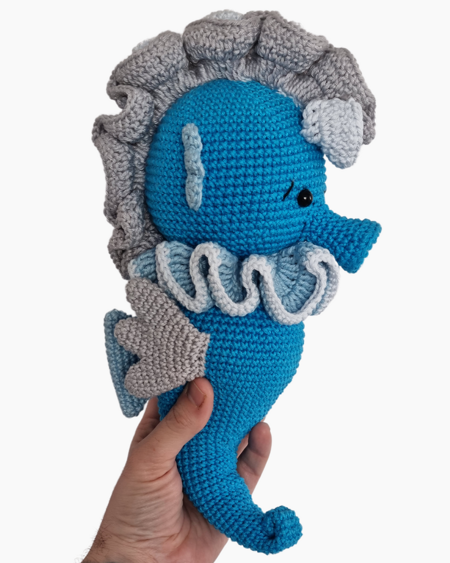 Knitted soft toy - Mackenzie seahorse