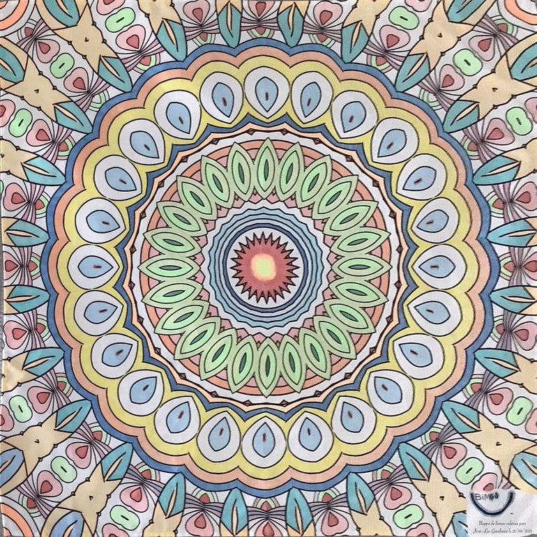 Nappe à colorier 45x45po - Mandala
