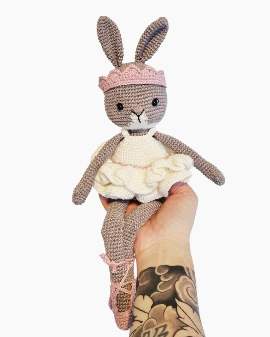Knitted soft toy - Swann the rabbit