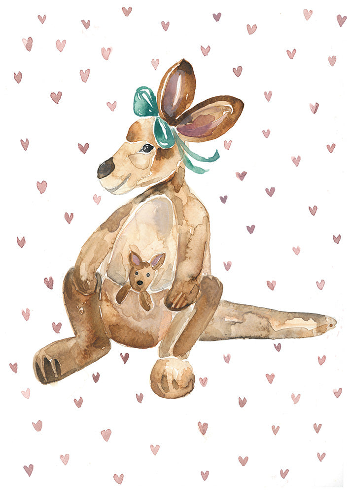 Carte de souhaits - Mama kangourou