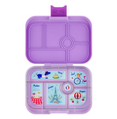 Bento Original 6 compartiments - Violet rêve/Licornes