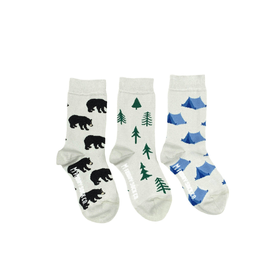 Kid's Socks - Ages 1-2 - Tent, Tree & Bear