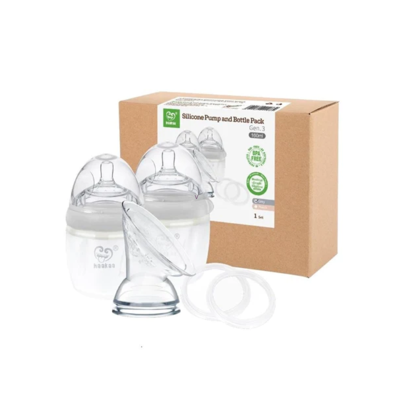 Silicone Breast Pump and Two Bottles - 3rd Generation